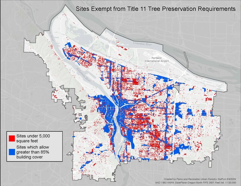 Lots which are exempt from Title 11 tree preservation requirements account for 80% of future housing development.