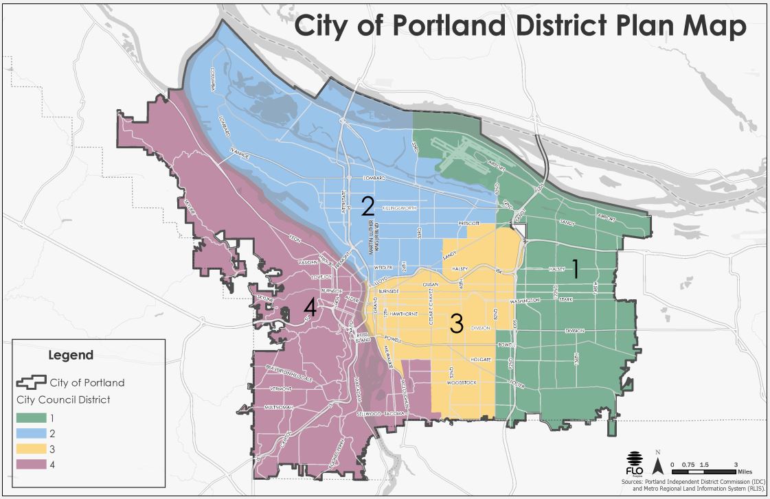 City of Portland District Map 2024